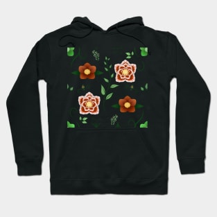 Hellebore Garden Pattern in Green Hoodie